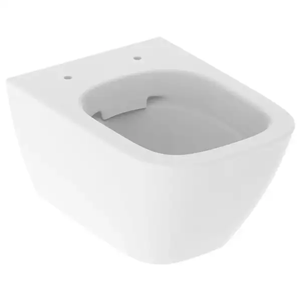 Унитаз подвесной, укороченный Rimfree (безободковий) Geberit Smyle Square с сиденьем Soft Close (500.379.01.1+500.688.01.1) фото 2 Aquada.com.ua