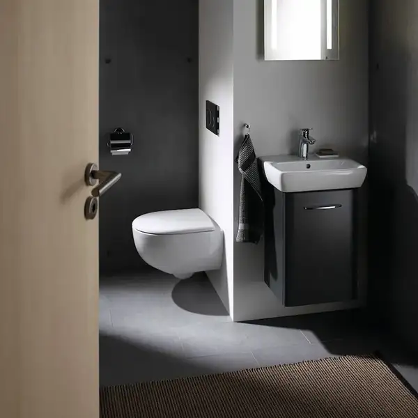 Унитаз подвесной Rimfree (безободковий), закрытая форма Geberit Selnova (без сиденья) (500.694.01.2)