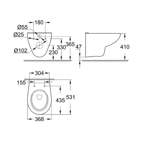 Унитаз подвесной Grohe Bau Ceramic Air, с сиденьем с функцией биде и термостатом Grohtherm Micro (39652SH0) фото 7 Aquada.com.ua