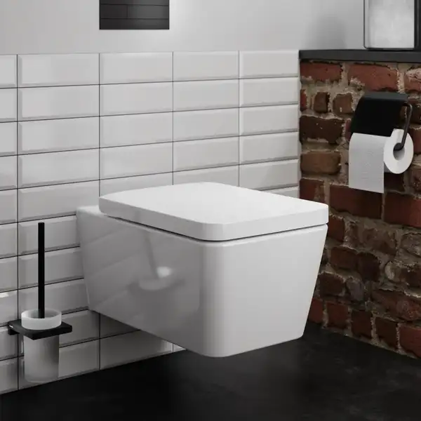 Унітаз підвісний AquaFall Flush (безободковий) Hansgrohe EluPura Q у комплекті з сидінням SoftClose  60194450 + 60150450