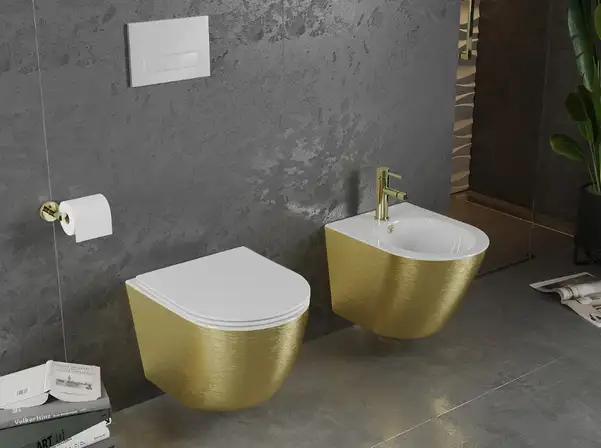 Подвесной унитаз MEXEN LENA BRUSH GOLD (MEX-30224007)