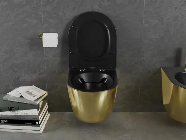 Подвесной унитаз MEXEN LENA GOLD BLACK MATT (MEX-30224076)