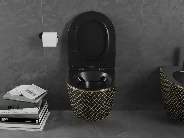 Подвесной унитаз MEXEN LENA BLACK DIAMOND GOLD (MEX-30224079)