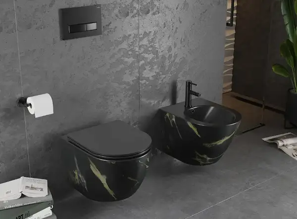 Подвесной унитаз MEXEN LENA BLACK MARBLE MATТ (MEX-30224098)