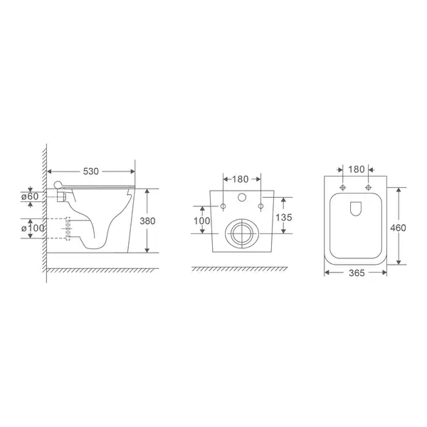 MIXXUS PREMIUM Quadro-0302-R Унитаз подвесной, белый (MP6454)