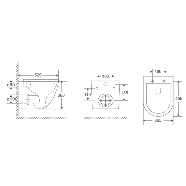 Mixxus Premium Ellipse-0303-R Унитаз подвесной, черный (MP6464)