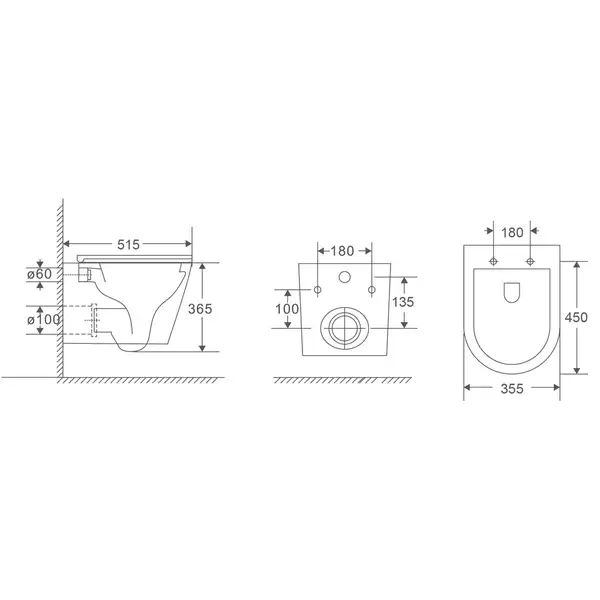 MIXXUS PREMIUM Bevel-0301-R Унитаз подвесной, белый (MP6470)
