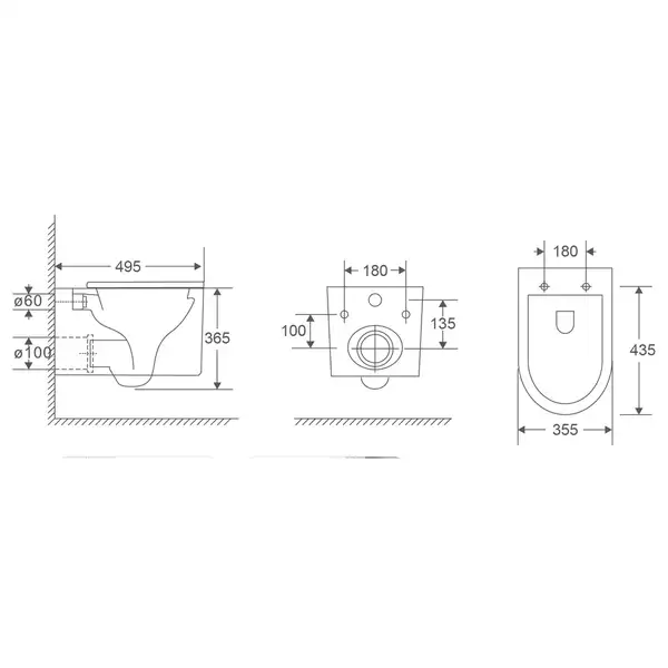 MIXXUS PREMIUM Topper-0101-T3 Унитаз подвесной, белый (MP6476)