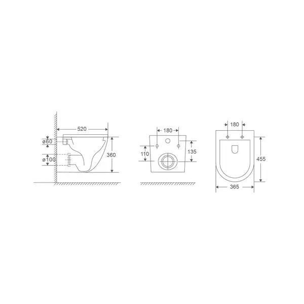 Mixxus Premium ELLIPSE Подвесной унитаз, черный (MP6591)