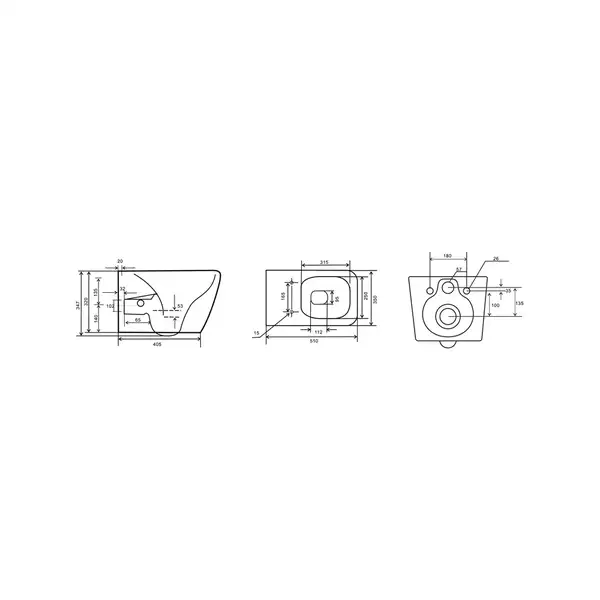 Mixxus Premium Quadro-1301-R Унитаз-биде подвесной (MP6658)