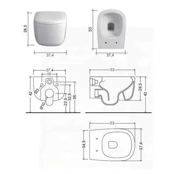 Унітаз підвісний Nic Design Ovvio, білий (003479001)