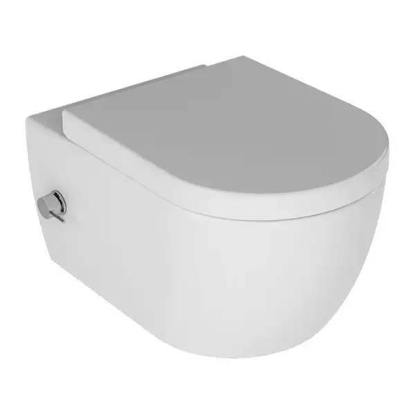 Унітаз-біде підвісний безободковий Quarter Bath Deep з кришкою Slim, подача холодної та гарячої води, білий (70DE03054.00.4_30SCD.03WG)