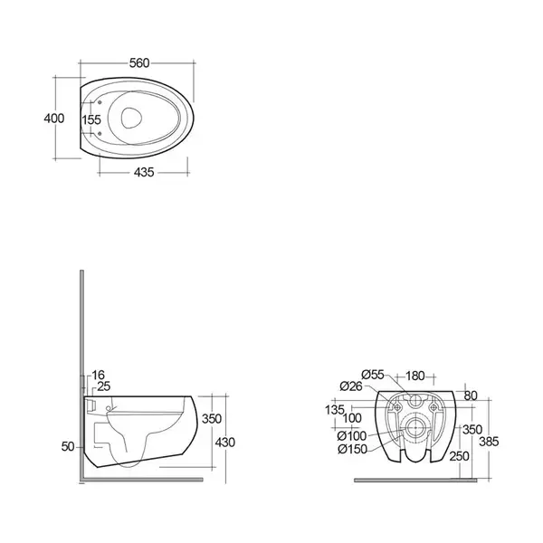 Унитаз подвесной Rimless (безободковый) Rak Ceramics Сloud, белый глянец (CLOWC1446AWHA)