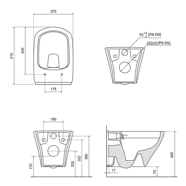 Ravak WC Classic RimOff Унитаз подвесной, белый (X01671)