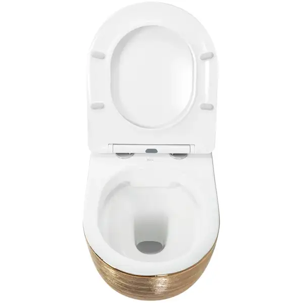 Подвесной унитаз REA CARLO FLAT BRUSH GOLD золотой (REA-C6942)