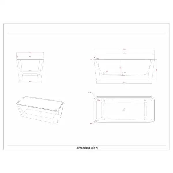 Ванна з штучного каменю Artceram Square 180x80 (ACW004 01)