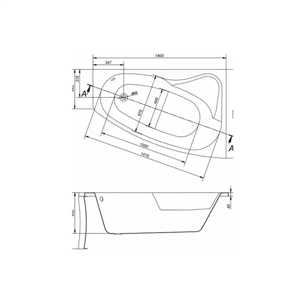 Cersanit Sicilia Ванна, правая 150x100, белая (AZBA1000903340)