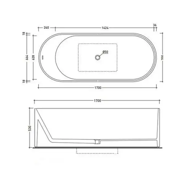 Ванна зі штучного каменю Flaminia Oval 170х70 окремостояща, білий (OV170 SABBIA BIANCO) (OV170 SABBIA_BIANCO)