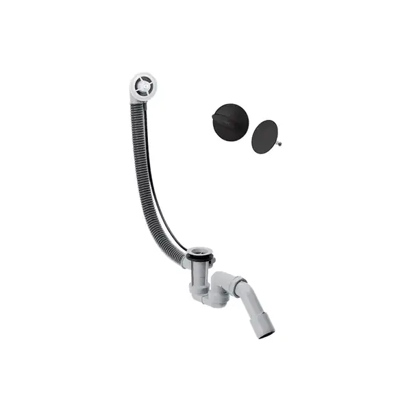 Слив-перелив Hansgrohe Flexaplus для ванны в комплекте с внешней частью (цвет - чёрный матовый) (58185670 + 58140180) фото 1 Aquada.com.ua