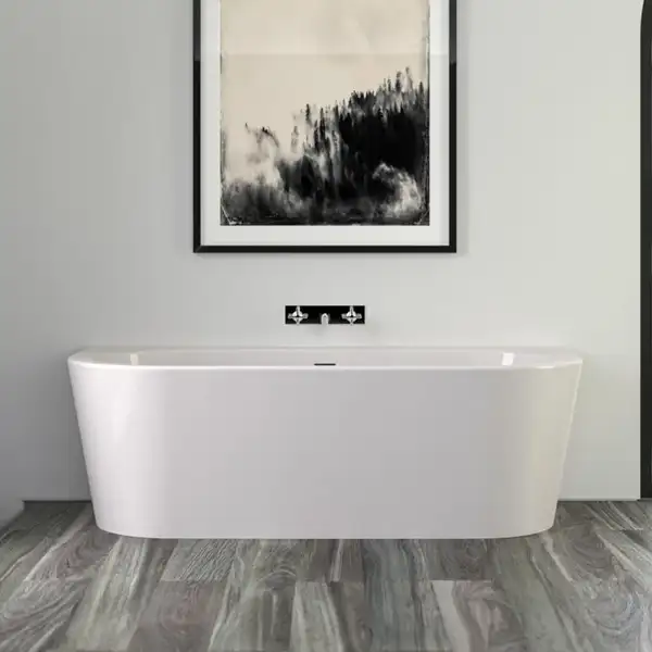 Ванна акрилова Knief Wall 180x80, щілинний перелив, білий матовий (0100277WM/010009106S) (0100277WM_010009106S)