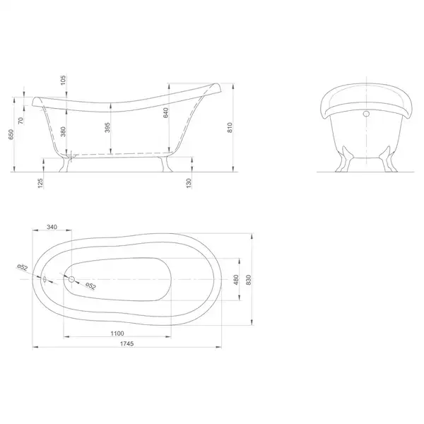 Ванна акрилова Knief Aqua Plus® VICTORIAN, 174,5х83 (0100-061) (VICTORIAN_0100-061)
