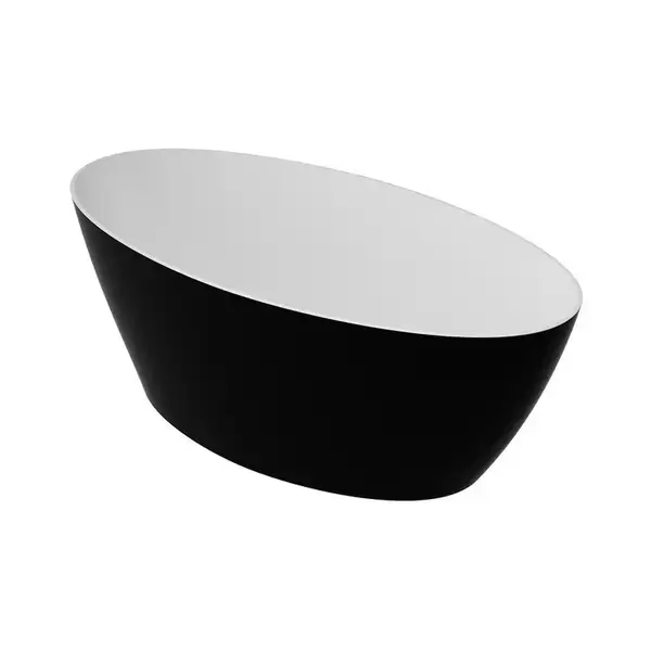 ванна із штучного каменю Omnires Siena 160x80 прямокутна black (SIENAWWBCP)
