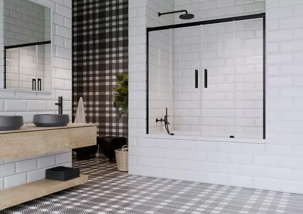 Шторка для ванни Idea Black PN DWD 170,  RADAWAY (10004170-54-01)