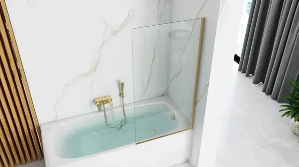 Шторка для ванны REA ELEGANT GOLD 80 постоянная (REA-W5601)