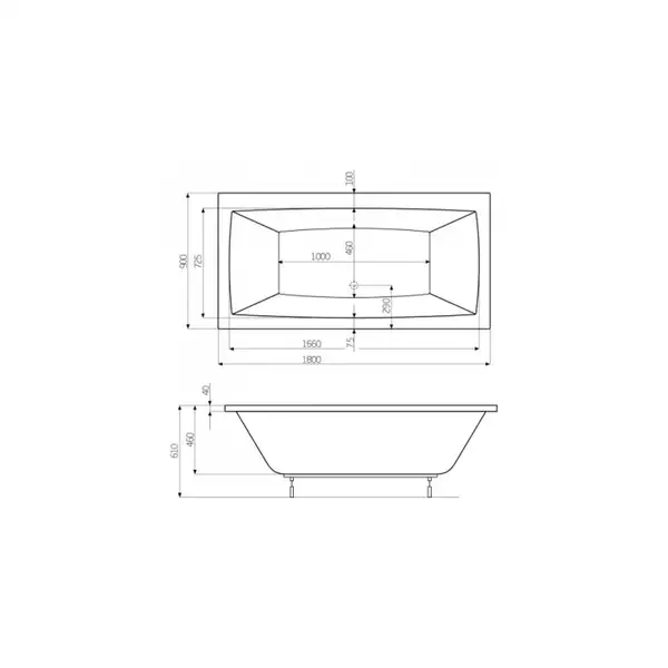 Ванна акрил.Vita 180*90 A24T082000 +ніжки  Roca