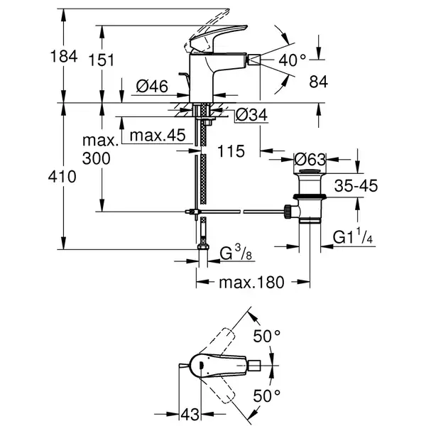 Grohe Eurosmart New Смеситель для биде, хром (32929003)