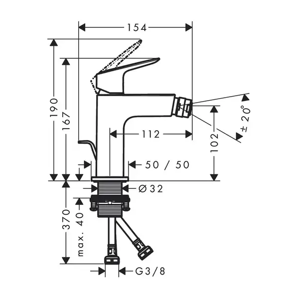 HANSGROHE Logis Fine Смеситель для биде, хром (71201000)