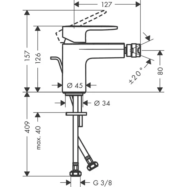 HANSGROHE Vernis Blend Смеситель для биде, черный матовый (71210670)