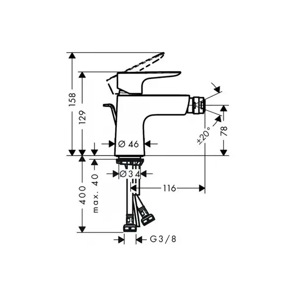 Змішувач для біде Hansgrohe Talis E Brushed Bronze (71720140)