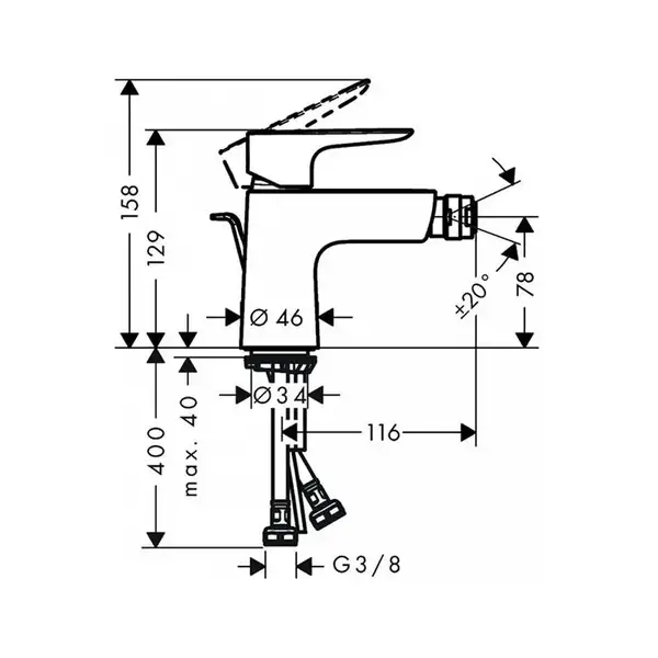 Hansgrohe Talis E Смеситель для биде, золото (71720990)