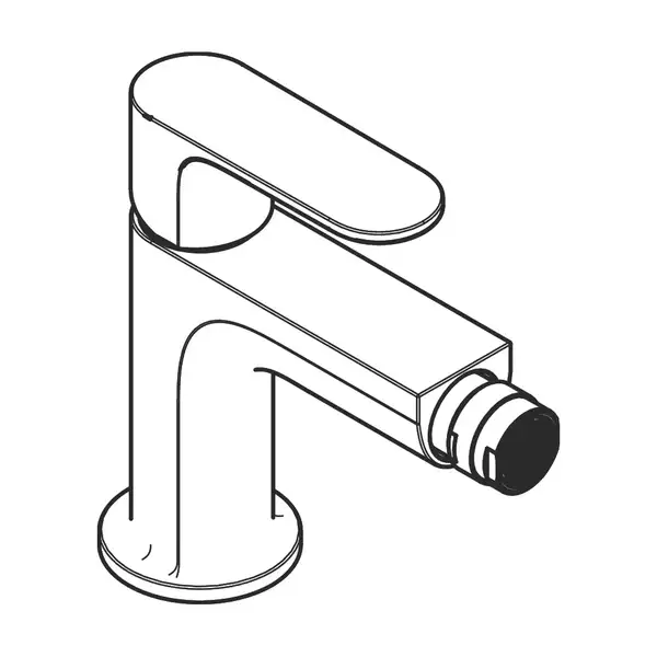 Смеситель для биде Hansgrohe Rebris S (цвет - чёрный матовый), с металлическим донным клапаном 72212670