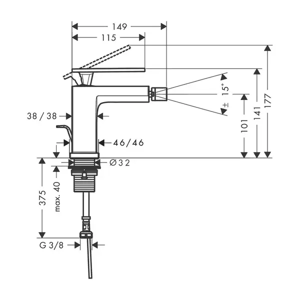 Hansgrohe Tecturis E Смеситель для биде, белый матовый (73200700)