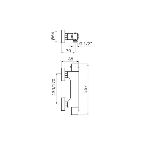 Змішувач для душу GRB Eco Prime, хром (137200)