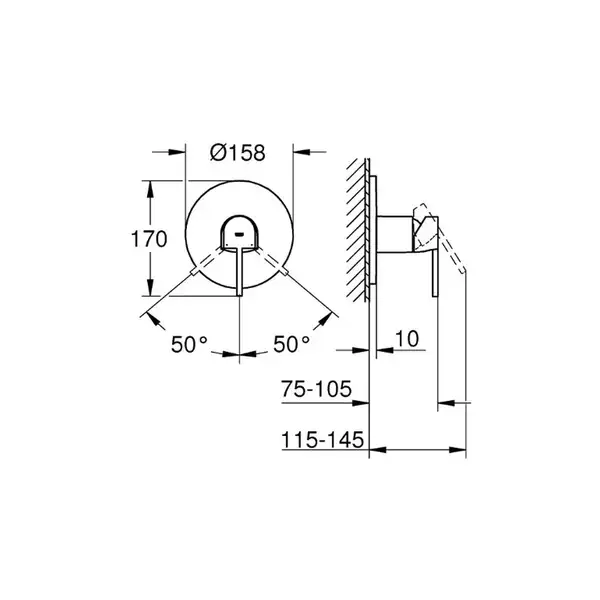 Grohe Plus Змішувач для душу, хром (24059003)