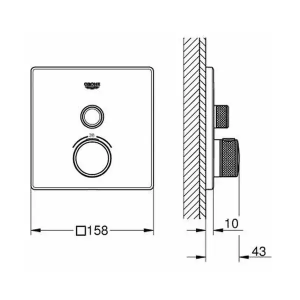 Grohe Термостат Grohtherm SmartControl, графіт матовий (29123AL0)