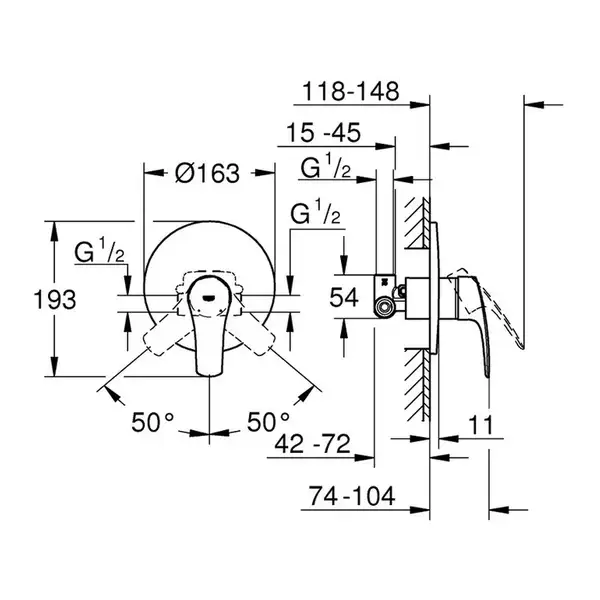 Grohe Eurosmart New Смеситель скрытый, хром (33556003)