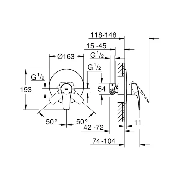Grohe Eurosmart New Смеситель скрытый, хром (33556003)