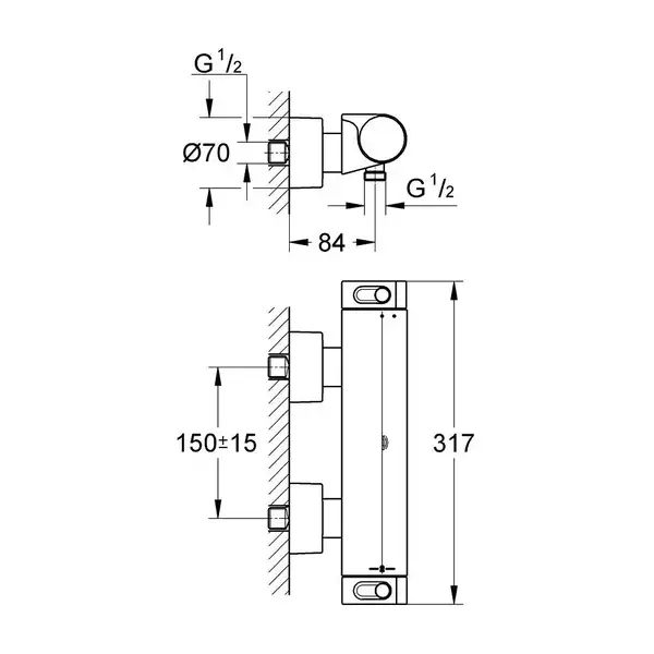 Термостат для душу Grohe Grohtherm 2000 (34169001)