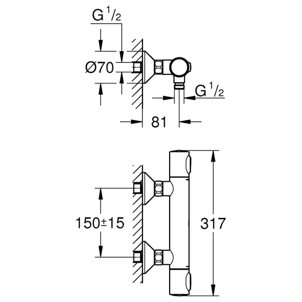 Термостат для душу Grohe Grohtherm 500 (34793000)