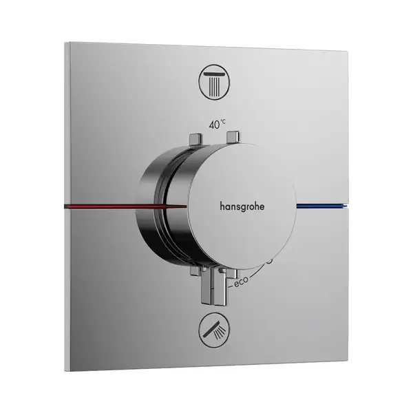 Термостат на 2 потребителя со встроенной защитной комбинацией EN 1717 Hansgrohe ShowerSelect Comfort E (цвет - хром) 15578000