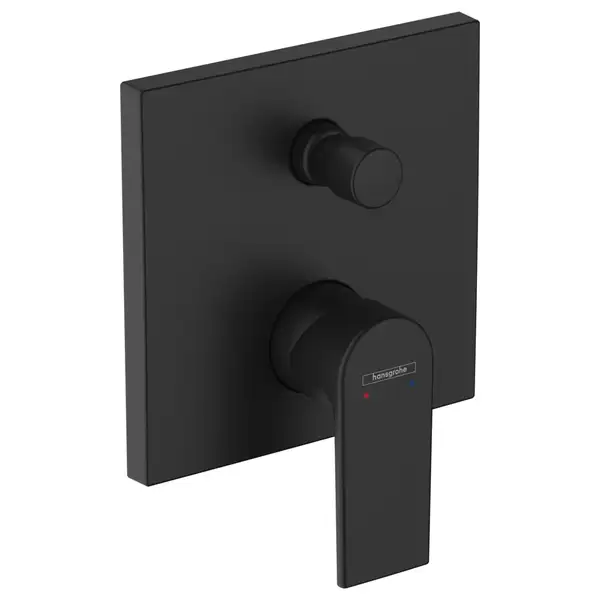Смеситель для ванны, со встроенной защитной комбинацией Hansgrohe Vernis Shape (цвет - чёрный матовый) 71469670