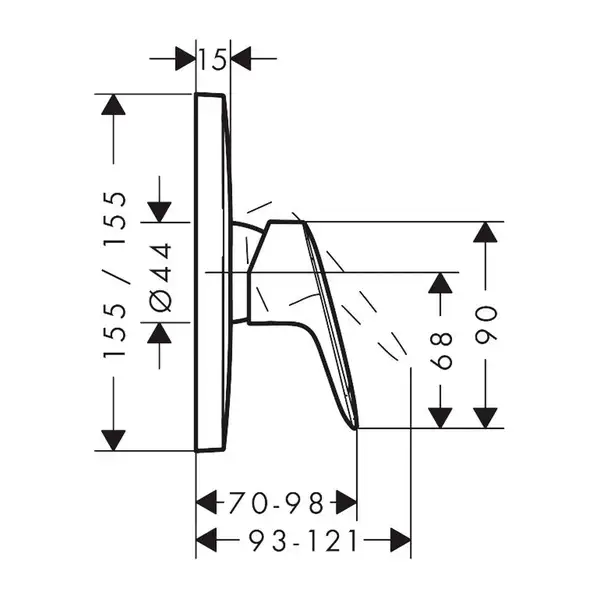 Смеситель для душа Hansgrohe Logis (цвет - чёрный матовый) 71605670