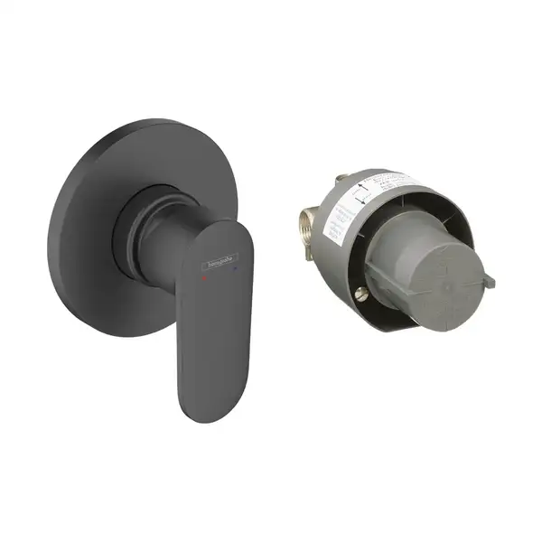 Смеситель для душа Hansgrohe Vernis Blend в комплекте со встраиваемой часть (цвет - чёрный матовый) 71663670