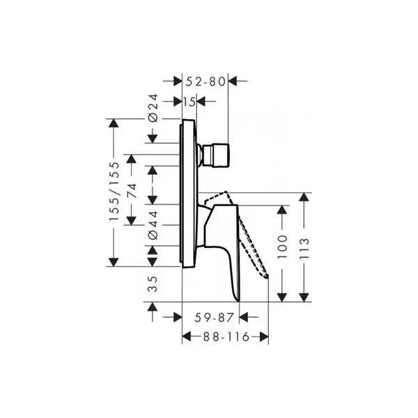 Hansgrohe Talis E Смеситель для ванны/душа, Brushed Bronze (71745140)