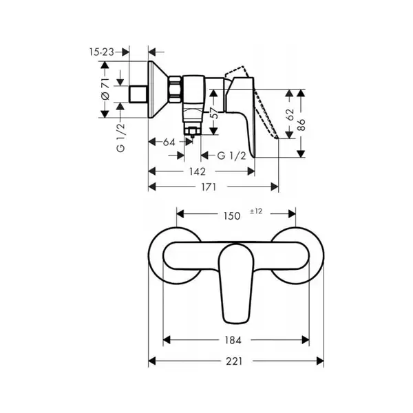 Hansgrohe Talis E Смеситель для душа, золото (71760990)
