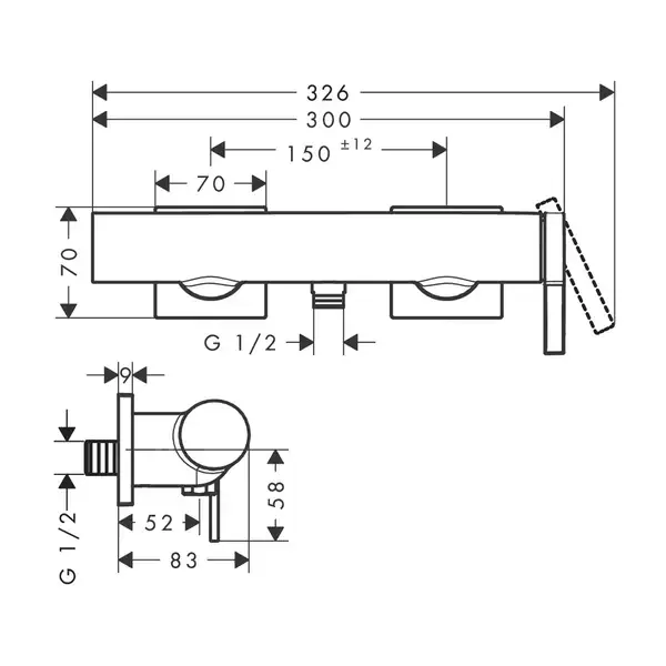 Hansgrohe Tecturis E Смеситель для душа, черный матовый (73620670)